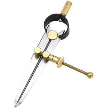 Bőr távolságmérő sárgaréz alkatrészekkel, állítható távolságmérő faipari és jelölési feladatokhoz