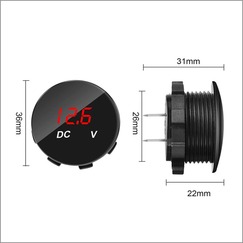 ONEGOL GG-A06 12-24V DC autóakkumulátor digitális feszültség kijelző mérőeszköz