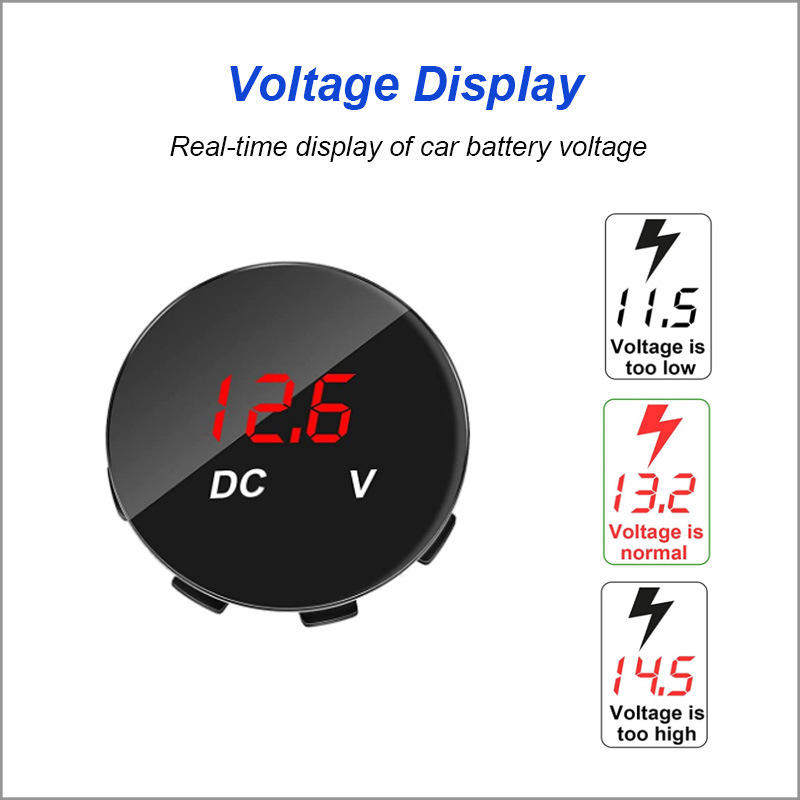ONEGOL GG-A06 12-24V DC autóakkumulátor digitális feszültség kijelző mérőeszköz