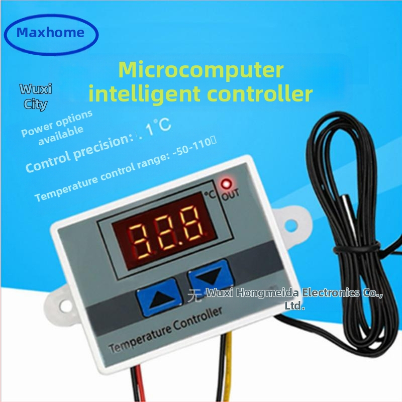 HMD-W3001 Mikroszámítógépes digitális hőmérsékletszabályozó — elektronikus hőmérséklet- és páratartalom mérő, 50–110°C tartomány, 0.1°C felbontás, 0.1°C pontosság, digitális kijelző