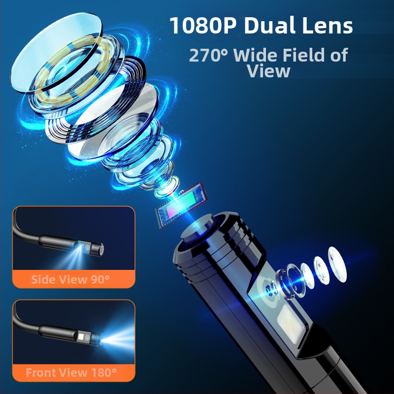 Ръчен индустриален ендоскоп с 4,3-инчов HD екран и 8 мм обектив (IP67 • 1080p • 2000mAh • 3–4 ч)