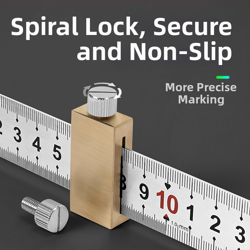 Стоманено правило с позиционен блок за дървообработване – Bunter, 300 мм, локатор за маркиране