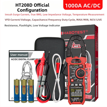 Дигитален кламп-метър, AC/DC измерване, обхват до 1000 A, LCD дисплей, защита срещу прегаряне, многофункционален