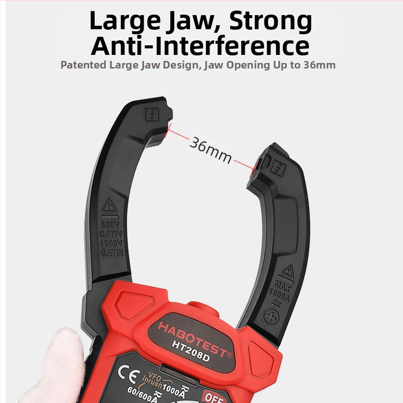 Дигитален кламп-метър, AC/DC измерване, обхват до 1000 A, LCD дисплей, защита срещу прегаряне, многофункционален