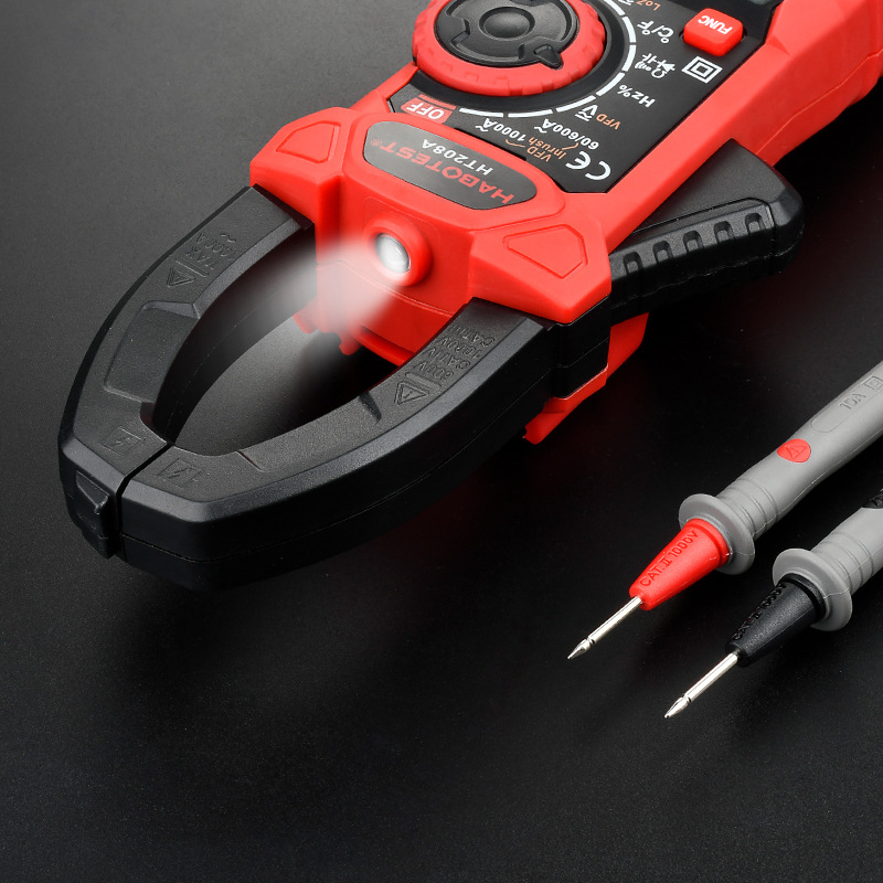 Дигитален кламп-метър, AC/DC измерване, обхват до 1000 A, LCD дисплей, защита срещу прегаряне, многофункционален