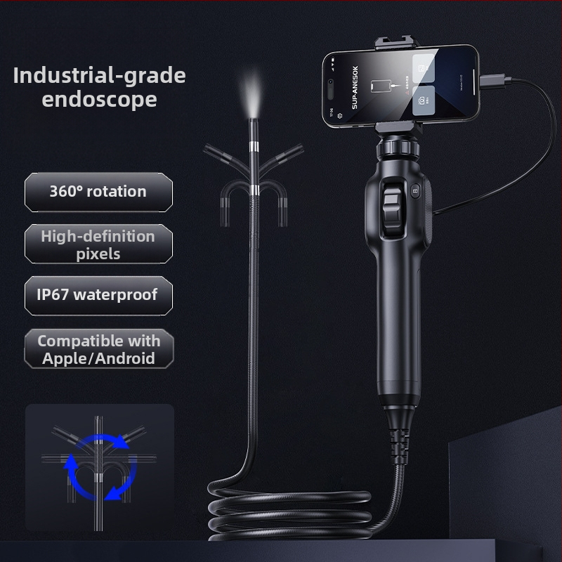 Ručni boreskop s 360° rotacijom, industrijska upotreba, 7,9 mm sonda, radna duljina 1000 mm, IP67 vodootporan, 2 MP