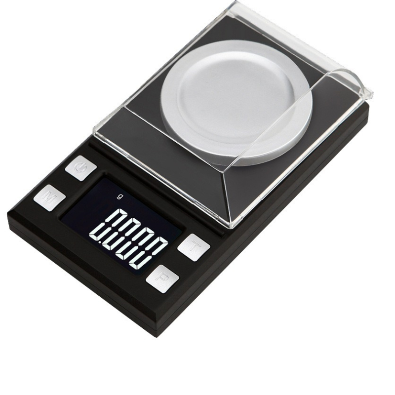 Elektroninės karatų svarstyklės juvelyriniams, tikslumas 0,001 g, talpa 100 g, elektroninis matavimas, maitinamos 2x AAA baterijomis