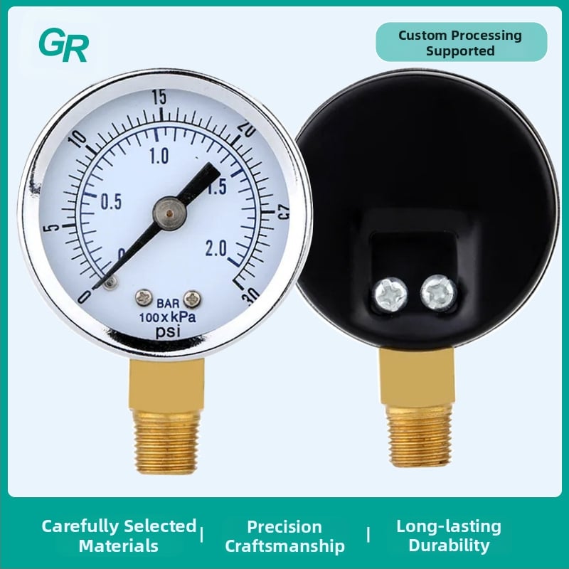 Preciziškas slėgio matuoklis su radialiniu jungtimi, diapazonas 0-0.2, tikslumas 2.5, aplinkos temperatūra -25 iki 55, modelis Y-40A