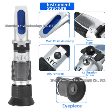 ATC 0-80% рефрактометър – преносим ръчен измервател на концентрация, модел THE01504B, точност 0.2, резолюция 1