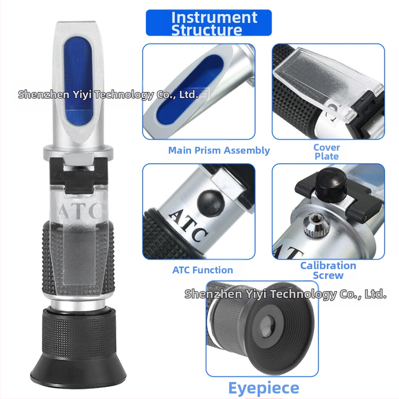 ATC 0-80% рефрактометър – преносим ръчен измервател на концентрация, модел THE01504B, точност 0.2, резолюция 1