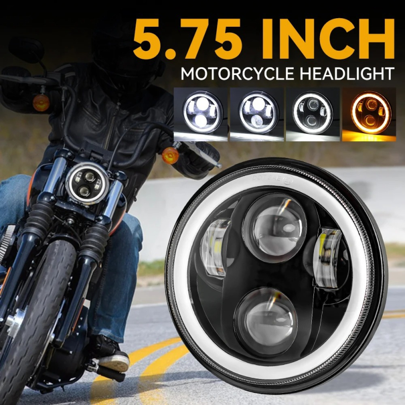 LED προβολέας μοτοσικλέτας με αγγελικό μάτι (angel eye), 40W, 12-36V, IP68, 6000 lm, περίβλημα από κράμα αλουμινίου