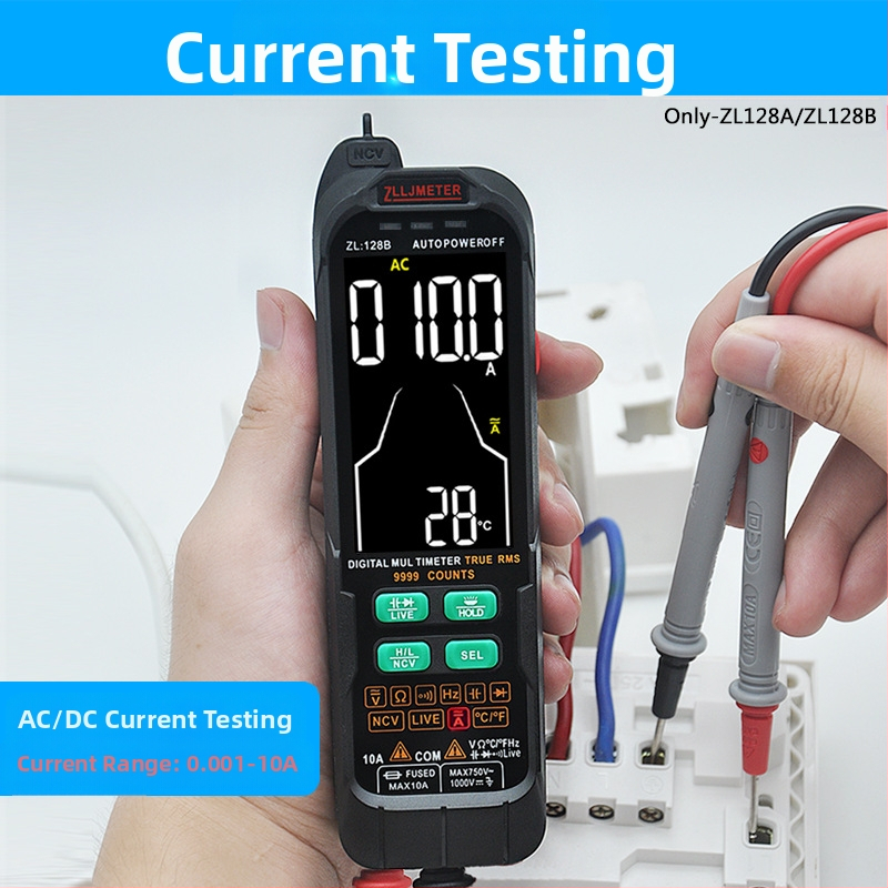 ZL126A/ZL128 Digitálny multimetr s automatickým rozsahom, CAT III 600V, meranie DC/AC napätia do 1000V/750V, kapacita do 1 000 000 μF