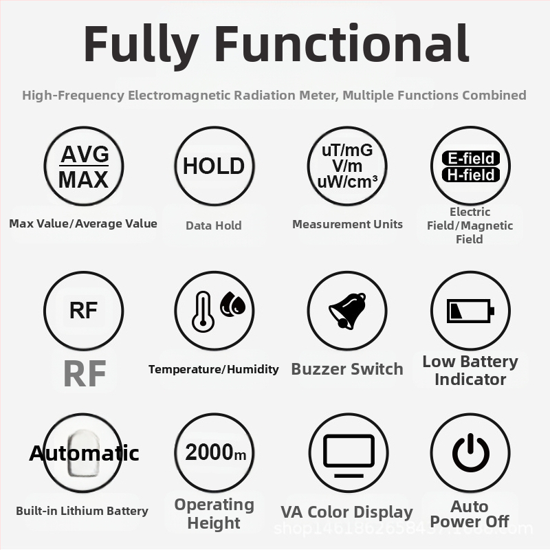 MESTEK EMF02R Електромагнитен детектор за високочестотни полета, домашна употреба, тегло 0,2 кг