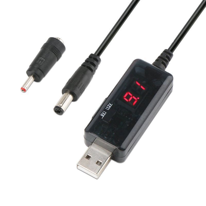 Guangxingtong USB към DC Boost кабел, регулируем изход 5V–12V, за рутери и оптични модеми, OEM