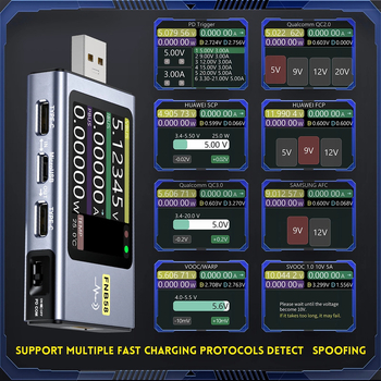 Type-C daugiafunkcinis greito įkrovimo testeris FNIRSI-FNB58, USB įtampos ir srovės matuoklis, QC/PD palaikymas