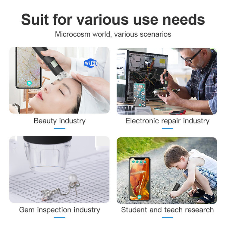 SMALLDI WiFi skaitmeninis mikroskopas 1000x HD, suderinamas su Android ir Windows PC, matavimo funkcija