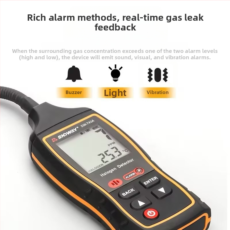 Детектор за халогенни газове SW-743A от Deep Dawei за откриване на течове на фреон, захранване 1.5V AAA×2