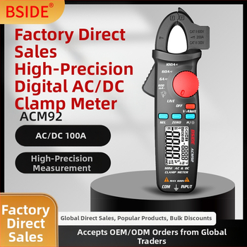 BSIDE ACM92 Дигитален клещов измервател за AC/DC, 100 A, 600 V, 6000 Ω