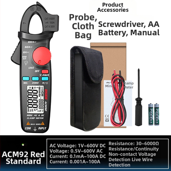 BSIDE ACM92 Дигитален клещов измервател за AC/DC, 100 A, 600 V, 6000 Ω