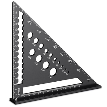 Дърводелски триъгълник от алуминиева сплав с 90° и 45° ъгли, високопрецизен измервателен инструмент