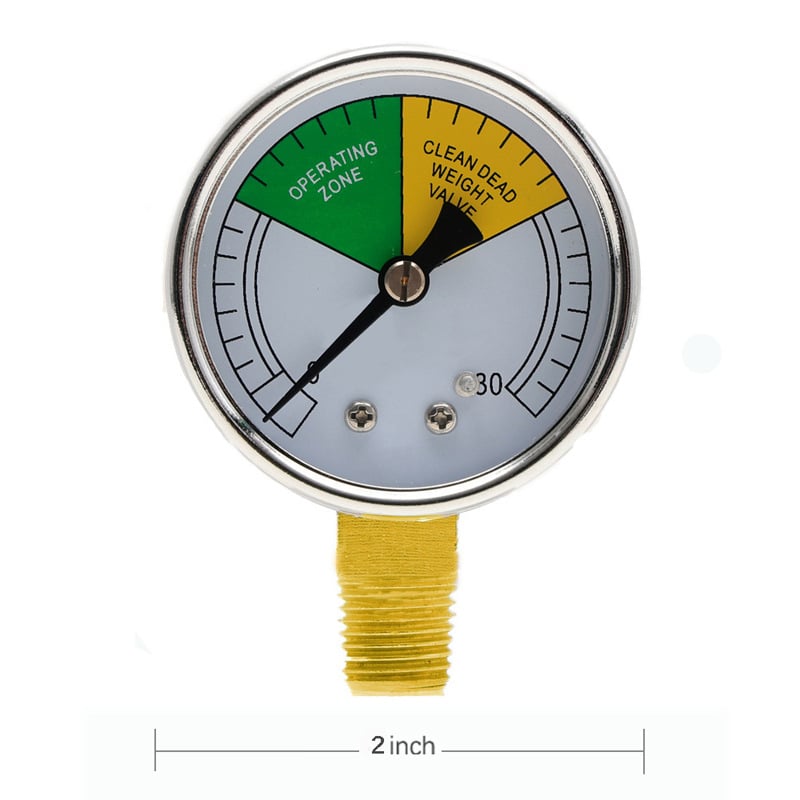 Y50 nyomásmérő, 0–30 psi mérési tartomány, menetes csatlakozás, pontosság ±1,6%
