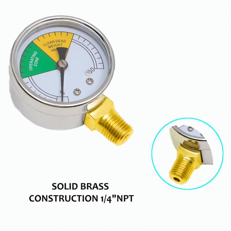 Y50 slėgio matuoklis, matavimo diapazonas 0–30 psi, srieginis jungtis, tikslumas ±1,6%