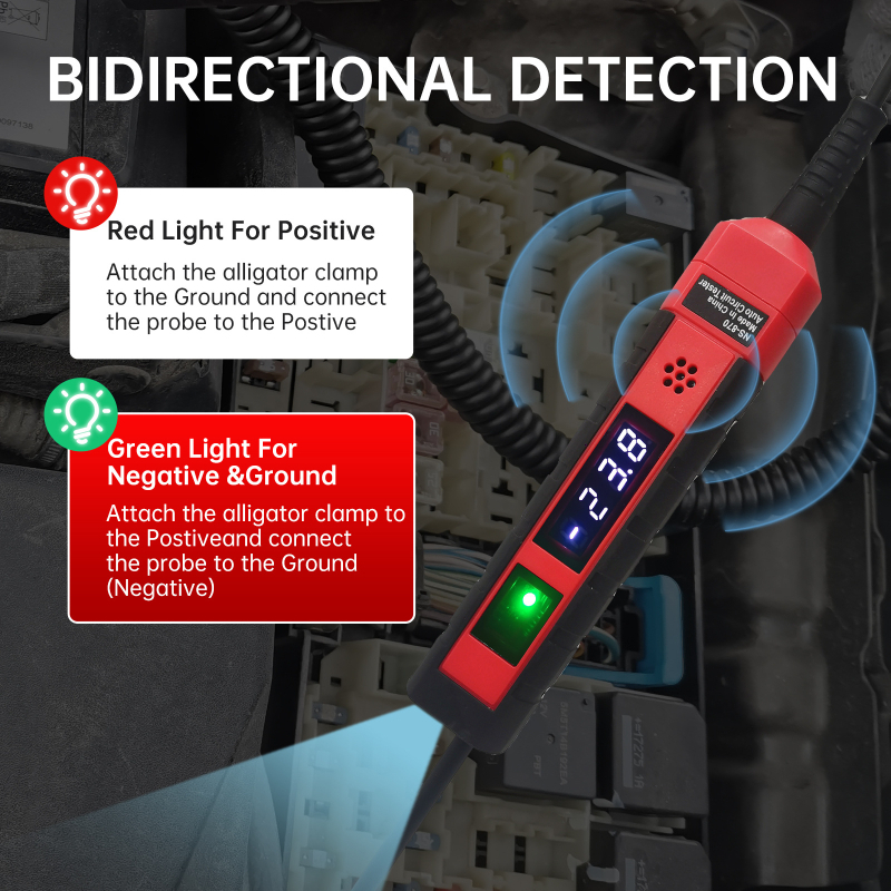 NS-870 ψηφιακός μετρητής τάσης αυτοκινήτου με LCD οθόνη, DC 4-75V