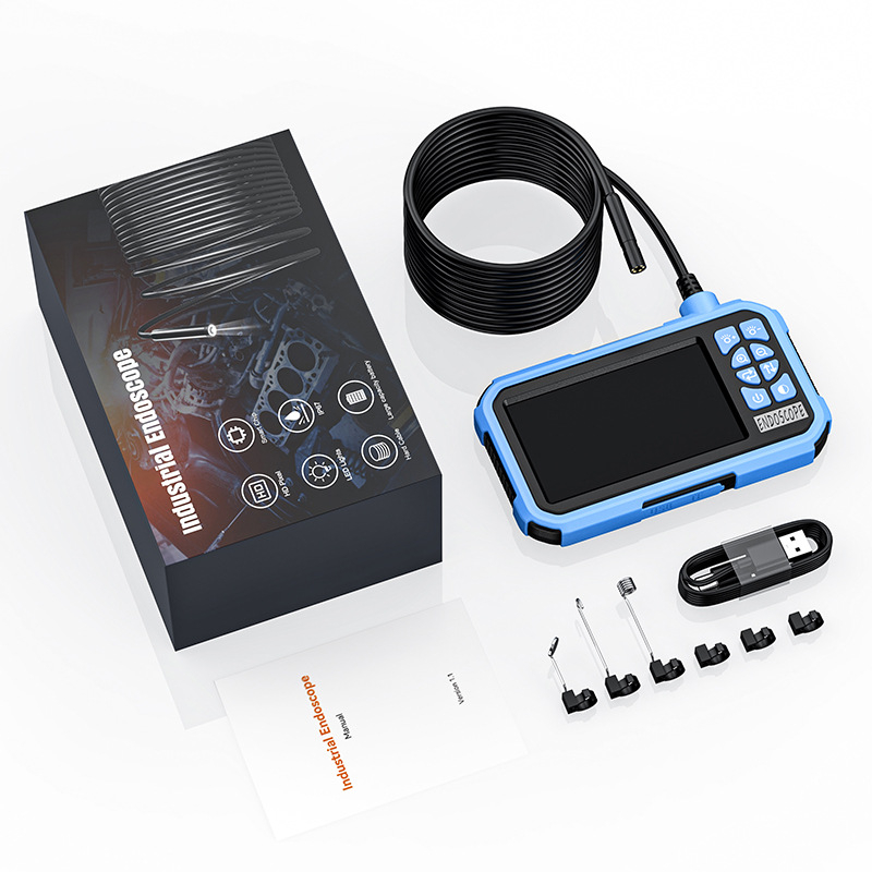 Ručni industrijski endoskop sa zaslonom, IP67 vodootporan, 1080p, promjer sonde 8,5 mm, model P008, LED rasvjeta 8