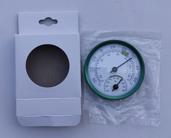 Указателен прибор за температура и влажност, диапазон -30 до 50°C, 0–100% RH, резолюция на температурата 1°C, резолюция на влажността 2%