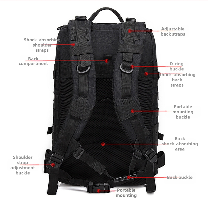 Тактическа камуфлажна раница за планински походи и каране на велосипед с мрежест джоб, модел Military bag, произход: Jinhua, Zhejiang; марка: Other