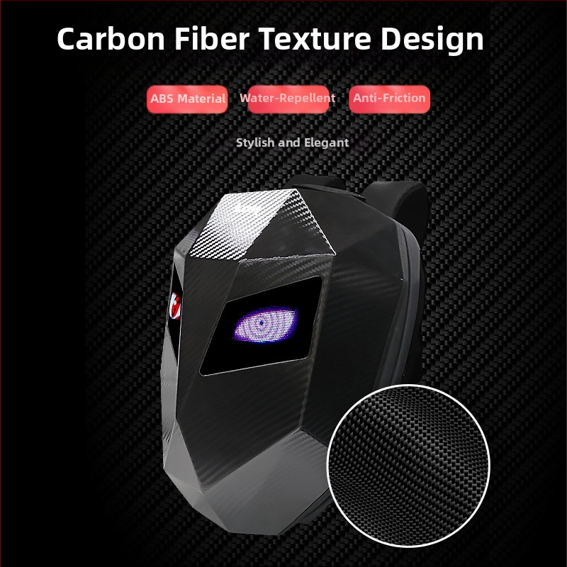 LOY Раница за колоездене, 20 л, ABS+PC, текстура на карбоново влакно, включено покритие против дъжд, за мотокрос и колоездачи