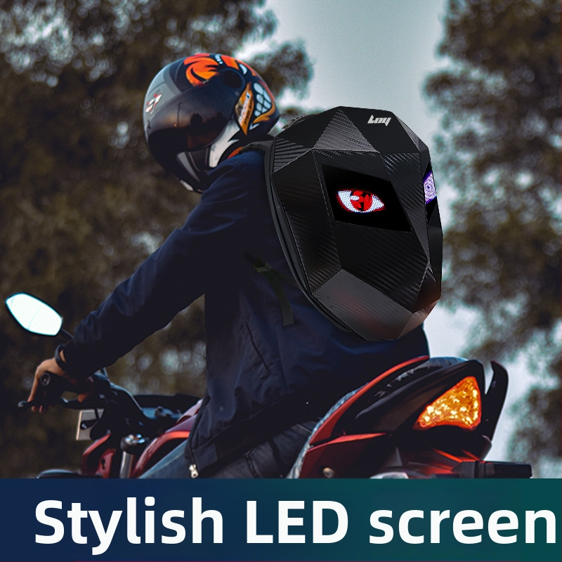 LOY Раница за колоездене, 20 л, ABS+PC, текстура на карбоново влакно, включено покритие против дъжд, за мотокрос и колоездачи