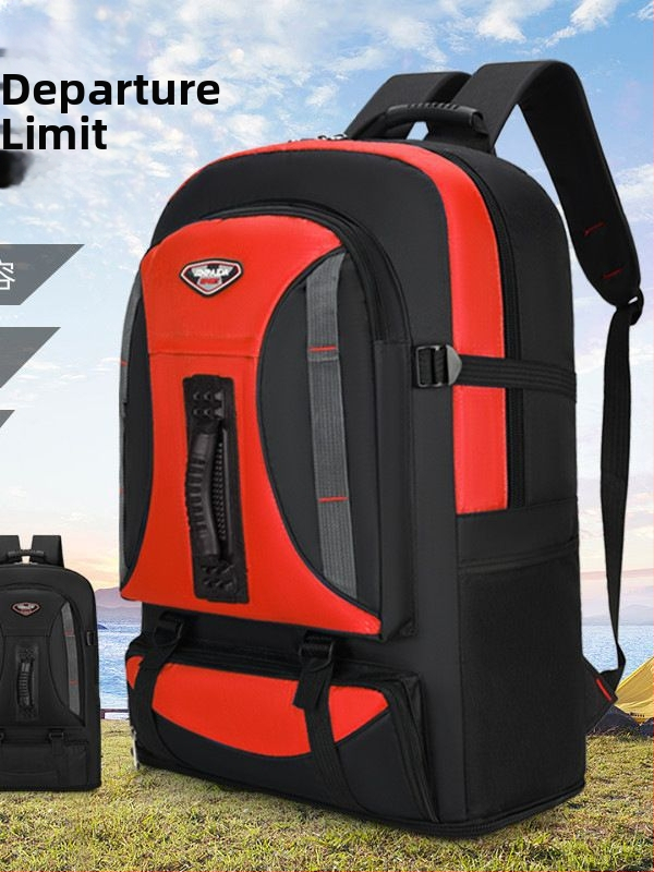 Pārgājienu mugursoma, neilona materiāls, elpojoša, izplešama, unisex, liela kapacitāte