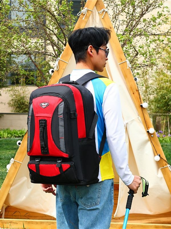 Pārgājienu mugursoma, neilona materiāls, elpojoša, izplešama, unisex, liela kapacitāte