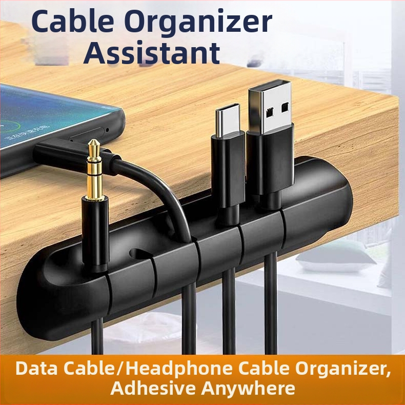 Asztali kábel rendező - öntapadó, PP anyag, kreatív stílus (Megjelenés éve: 2020; Tárolási helyszínek: asztal, hálószoba, nappali)