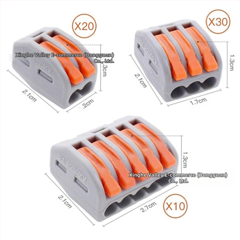 Crimp terminal blokų rinkinys, 60 vnt, Konektorių serija, PE dangtis, greitasis jungtis