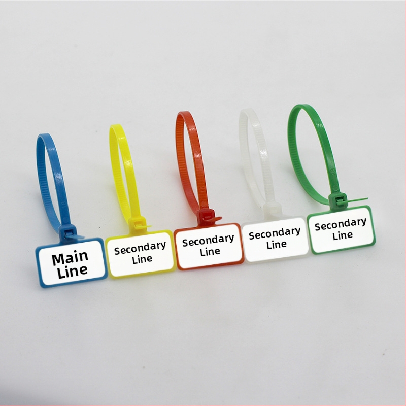 Самозатягаща се нейлонова кабелна лента с етикета тип, двустранна етикета, PA66, CHCC