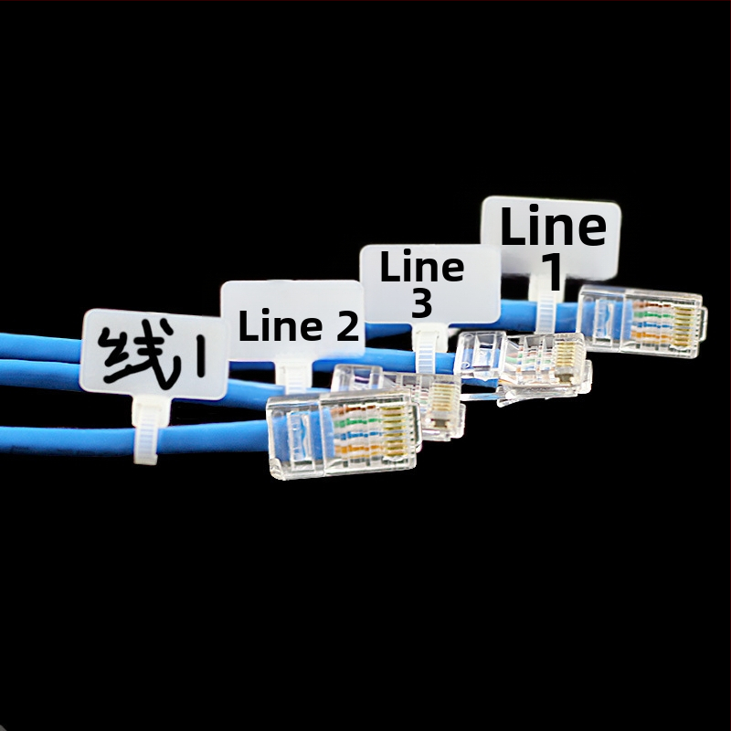 Самозатягаща се нейлонова кабелна лента с етикета тип, двустранна етикета, PA66, CHCC