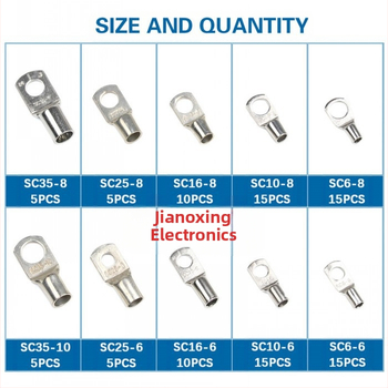 Σετ 100 τεμαχίων από χαλκό τερματικών μπλοκ με επικάλυψη κασσίτερου, SC συνδυαστικό σετ για καλώδια, μοντέλο Ring eye copper, Jonoxing