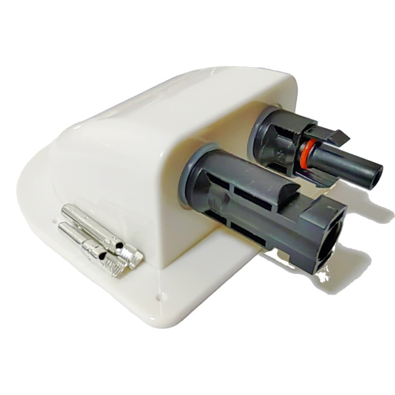 ABS vandeniui atspari saulės jungčių dėžutė, dviejų angų, RV stogo jungiamoji dėžutė