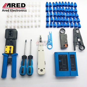 ARED-brand σετ εργαλείων δικτύου με πένσες crimping για οπές, 11 τεμάχια, υψηλής ποιότητας χάλυβας, για οικιακή χρήση