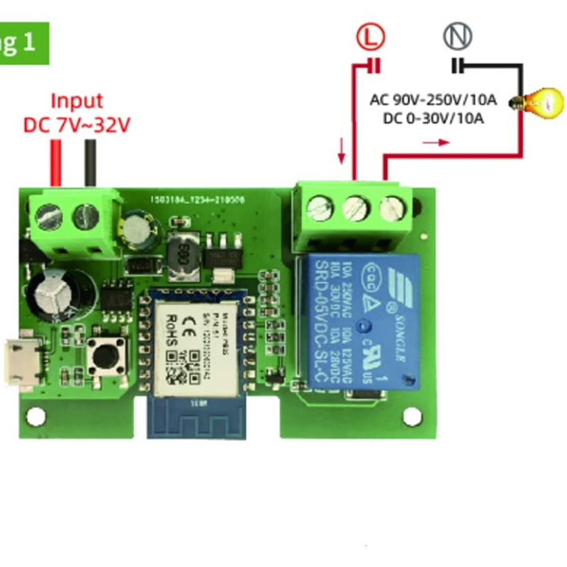 Programėlės valdoma vieninga nuotolinio prieigos jungiklis, 5-32V įėjimas, model TY-09005-12V