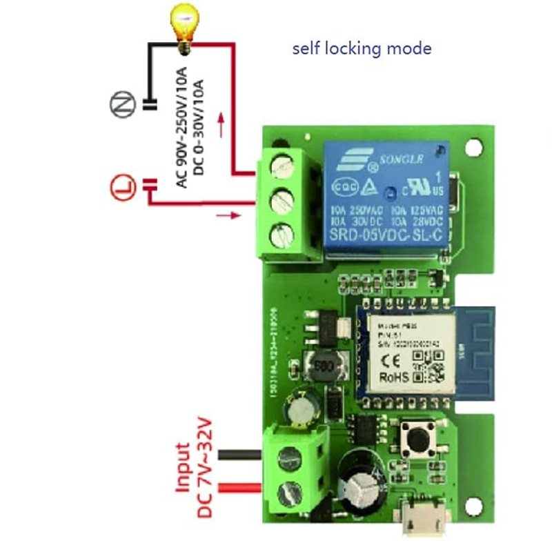 Programėlės valdoma vieninga nuotolinio prieigos jungiklis, 5-32V įėjimas, model TY-09005-12V