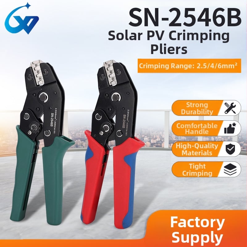 SN-2546B PV csatlakozó krimpelőfogó – Chuangwei, 50# acél, standard napelemes eszköz