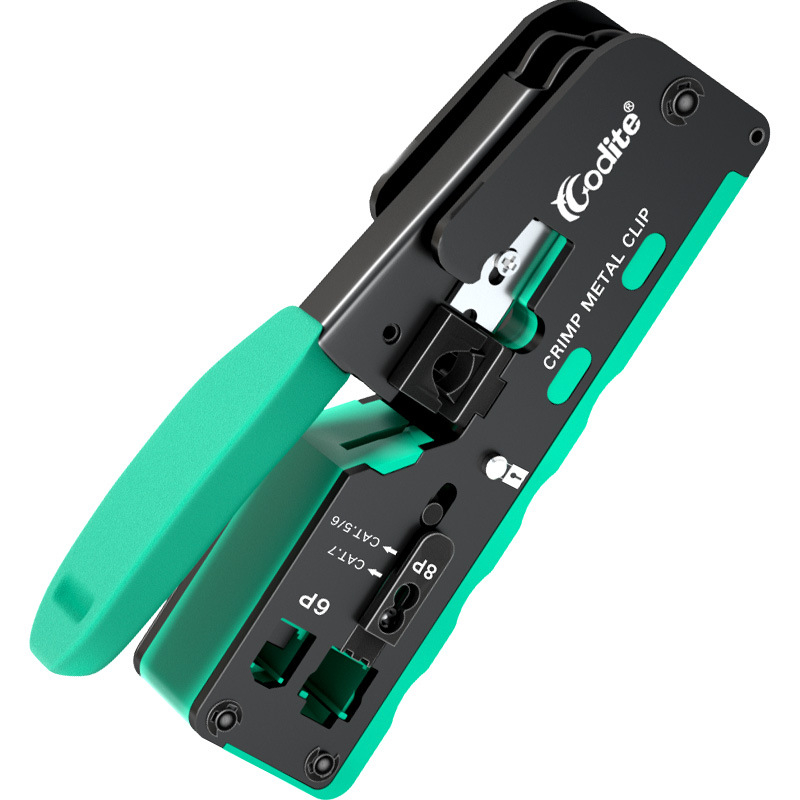 Daugiaprofesinis vielos krimpavimo įrankis kristalinėms galvoms – profesionalus lygis, aukštos anglies plienas, kelios krimpavimo galimybės, CODITE/VODIT