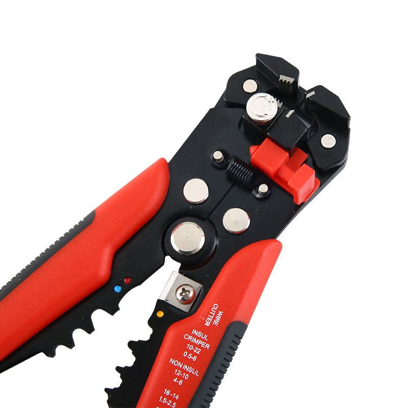 Клещи za обелване на кабели, автоматични, за електротехници, марка New Extension, високовъглеродна стомана, 0.305 кг, дължина на дръжката 153 мм