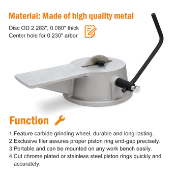 Диамантено шлайфово колело за пистонен пръстен, галванизирана конструкция, за шлайфане и рязане на пръстени на цилиндъра, ръчно управление