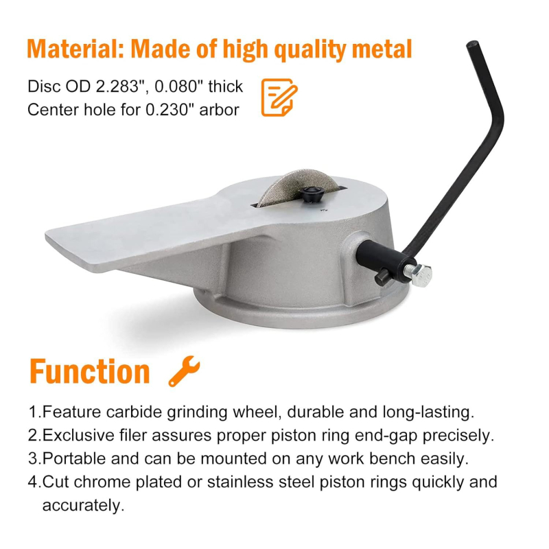 Диамантено шлайфово колело за пистонен пръстен, галванизирана конструкция, за шлайфане и рязане на пръстени на цилиндъра, ръчно управление