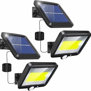 56 LED solarni podijeljeni zidni svjetiljak s senzorom pokreta, vanjska COB svjetiljka za dvorište i vrt, vodootporna