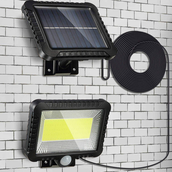 56 LED solarni podijeljeni zidni svjetiljak s senzorom pokreta, vanjska COB svjetiljka za dvorište i vrt, vodootporna
